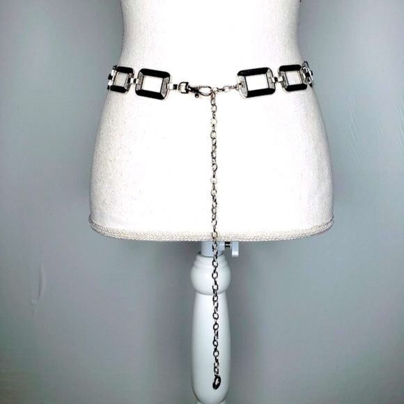 New Silver Rectangle Chain Link Dressy Accessory Belt - Picture 8 of 8